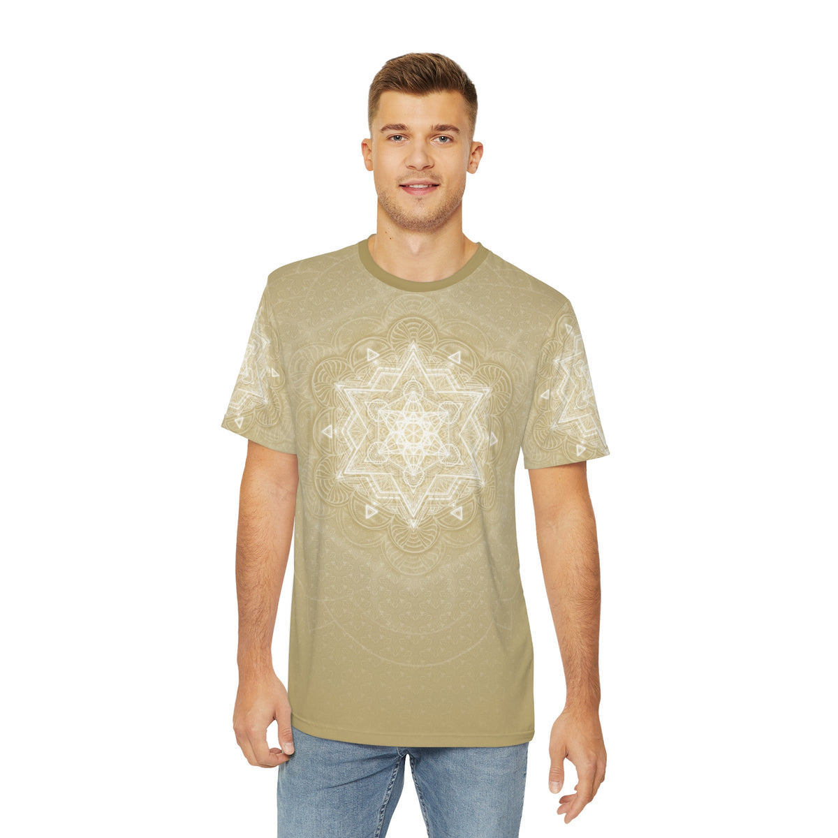 Muted Sacred Geometry Mandala - Men's Polyester Tee