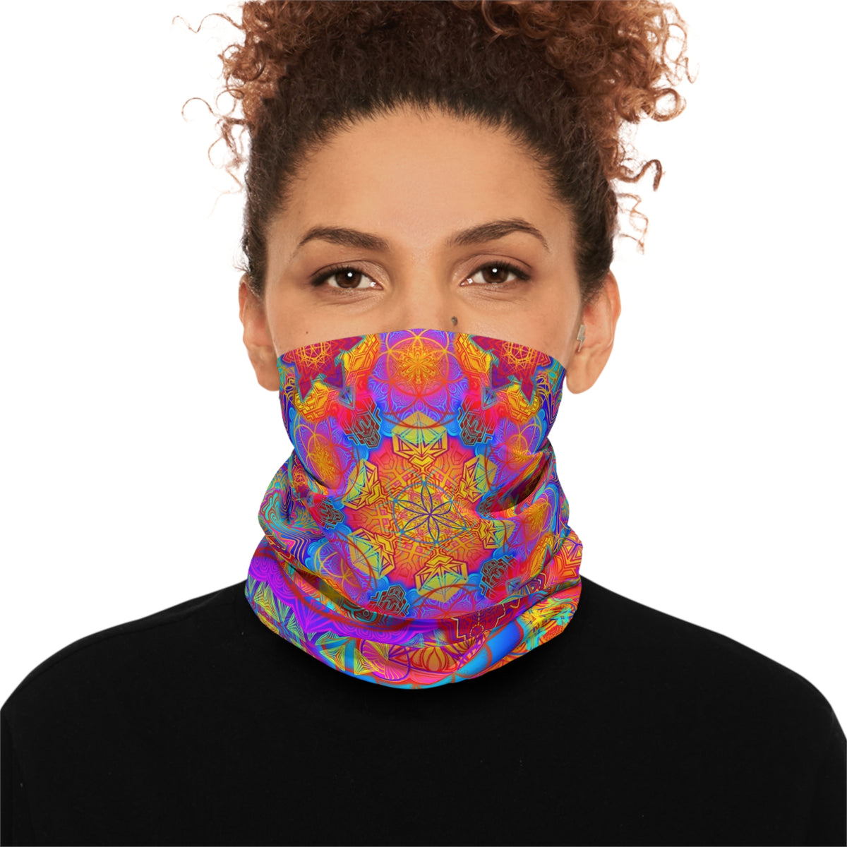 Psychedelic Mandala Neck Gaiter - Lightweight Stylish Face Covering for Outdoor Adventures