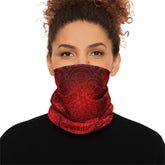 Red Sacred Geometry Mandala Neck Gaiter - Lightweight Stylish Face Covering for Outdoor Adventures