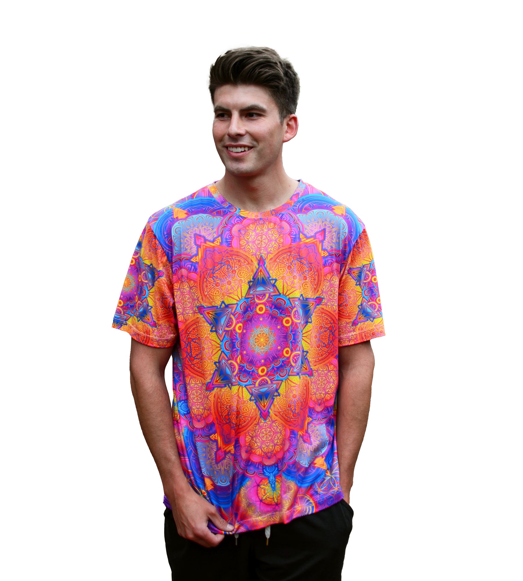 Psychedelic Sacred Geometry Mandala - Men's Polyester Tee